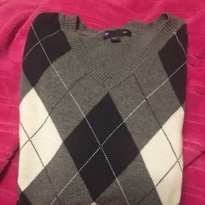 Argyle gap sweater